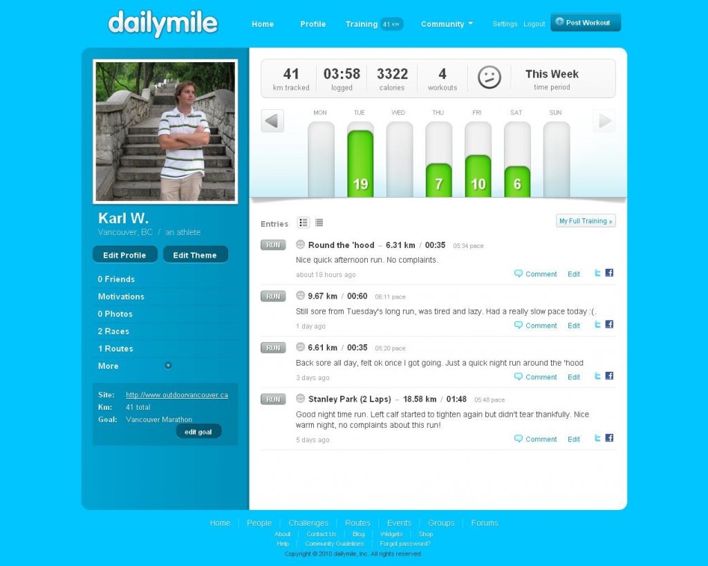 dailymile1 | Featured Website: dailymile