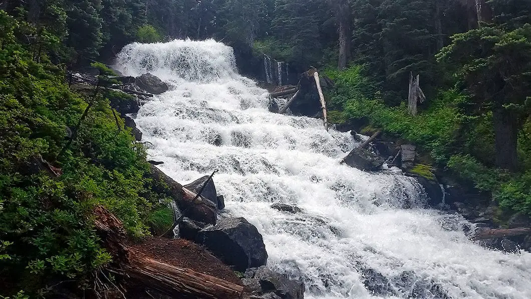 A waterfall coming down Joffre Creek