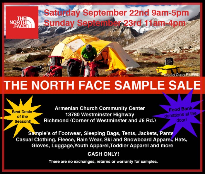 Sample Sale Poster September 2012 | North Face Sample Sale and Speaker Series