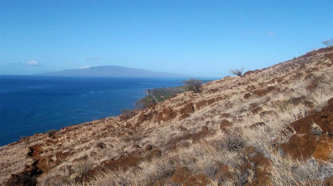 the view of the ocean from the trail