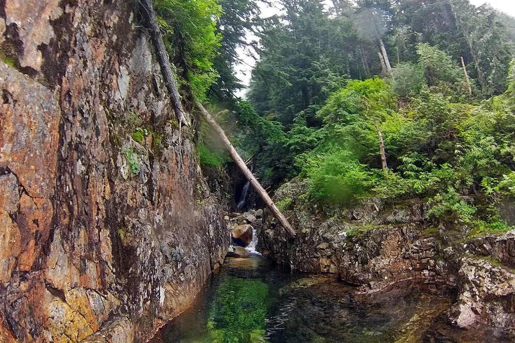 A small hidden waterfall