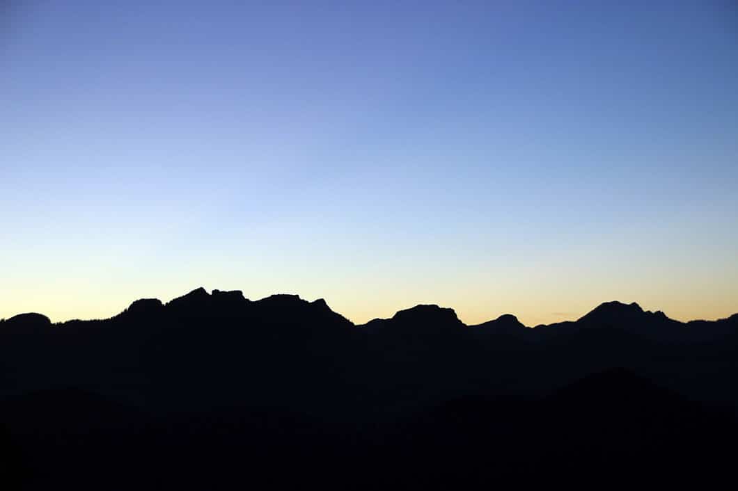 dog mountain sunset
