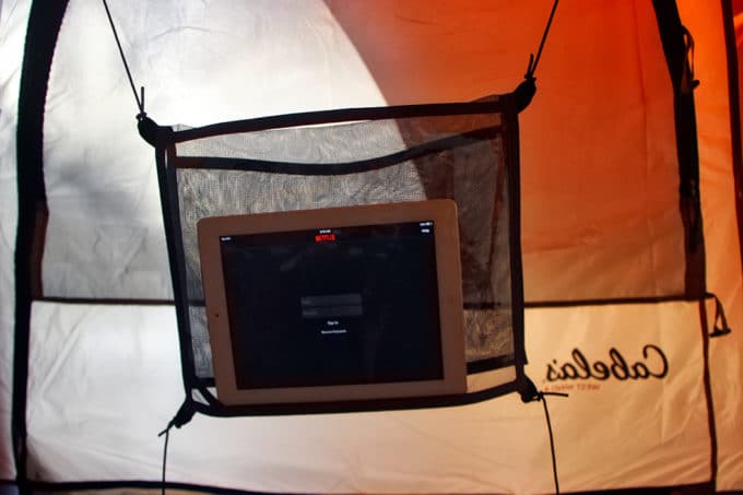 iPad inside West Wind Tent