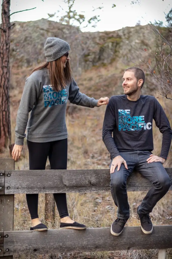 be more pacific ov 12 | Be More Pacific - Wave Unisex Raglan Crew