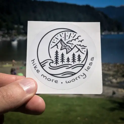 Hike More Worry Less Sticker