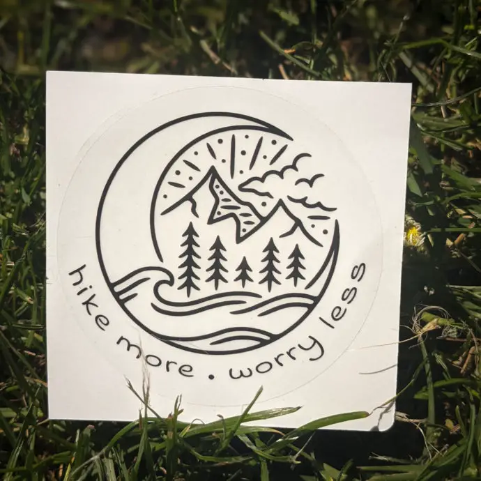 Hike More Worry Less Sticker - Image 2